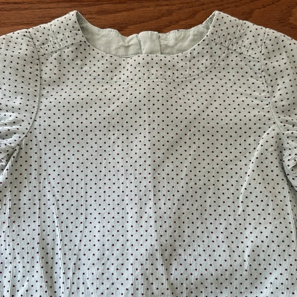 🩵 GAP KIDS Girls Dress size 4T polka dot light teal blue corduroy EUC